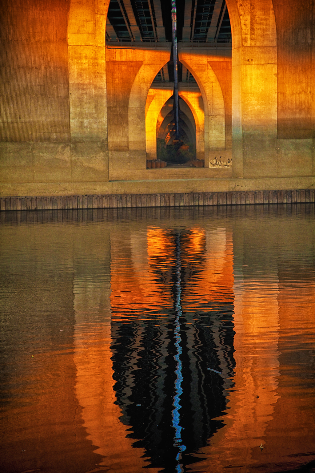 River Reflection under bridge