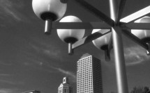 Downtown buildings with lamppost