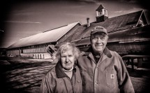 Diane and Paul Miller with barn, Fairvue Farm, Woodstock CT.