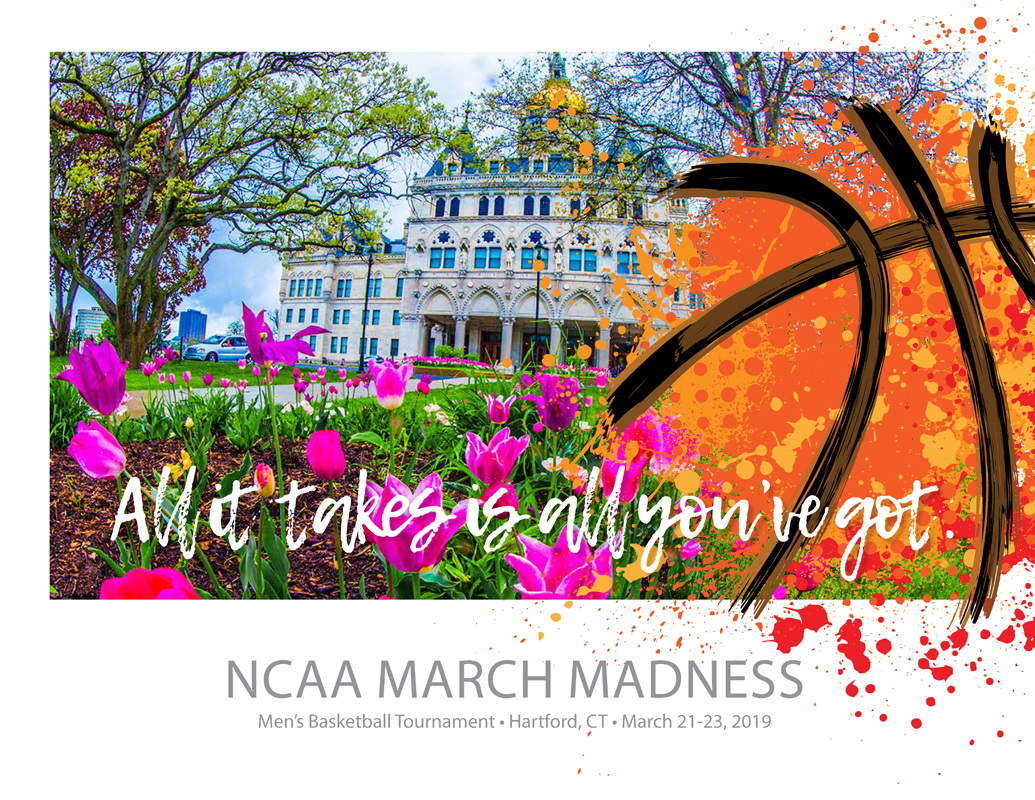 March Madness Poster - Capitol w/Pink Tulips